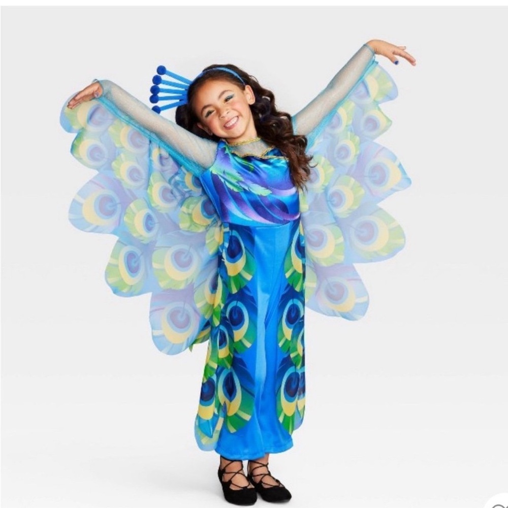 Colorful Peacock Kids Costume